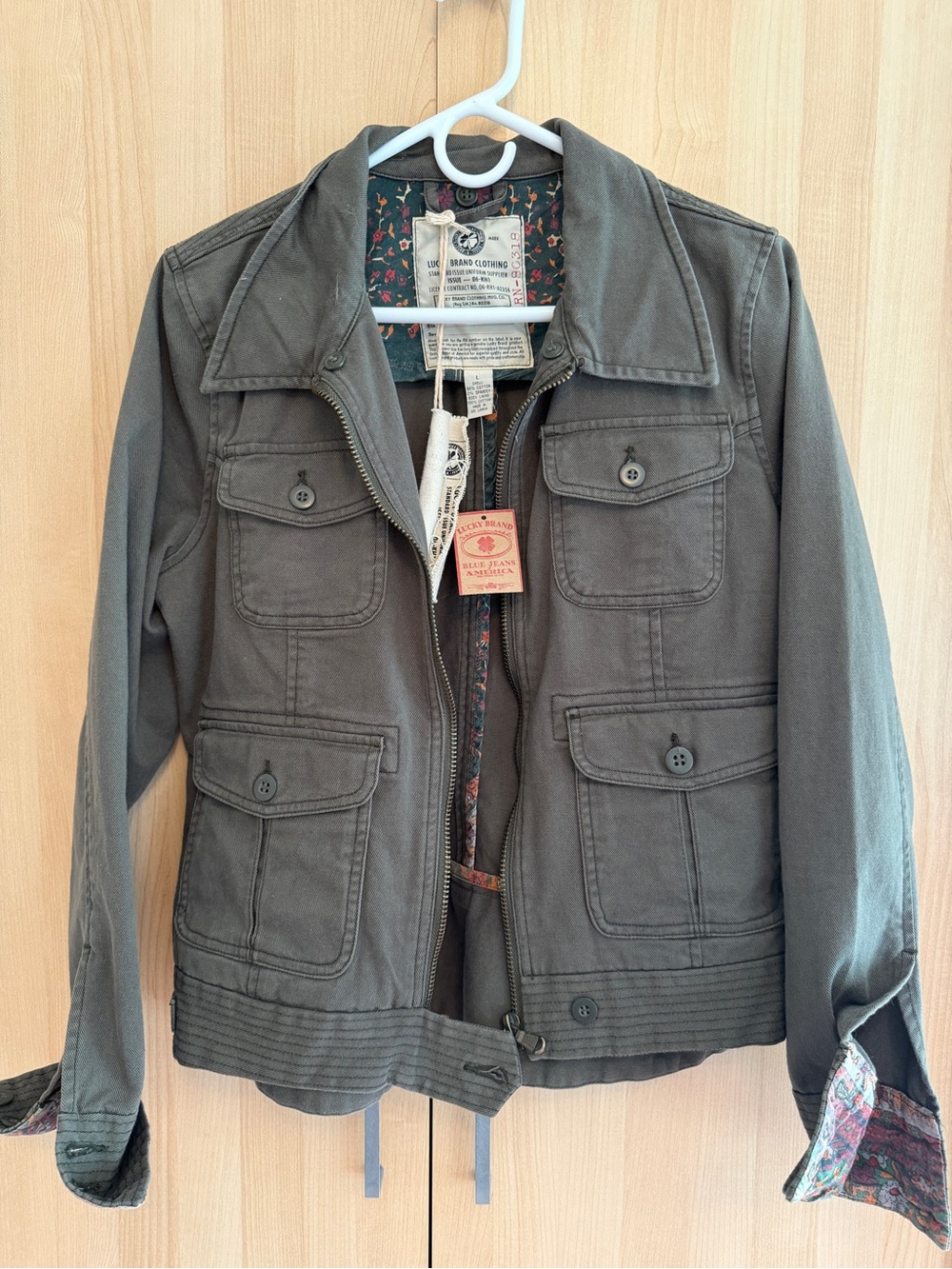 Lucky Brand Olive Green Military Field Jacket